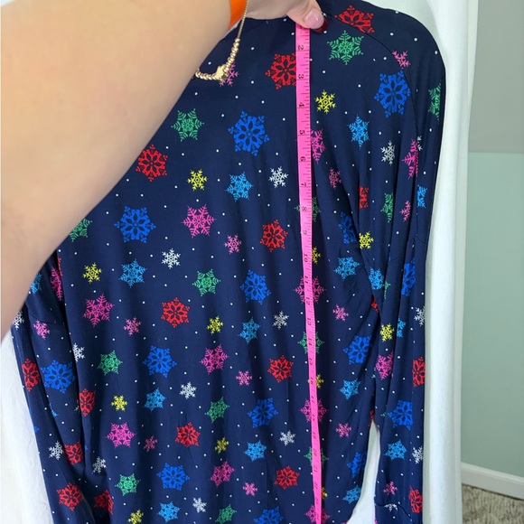 GAP Navy Snowflake Long Sleeve Top & Bottoms pajama set size S - Picture 8 of 14